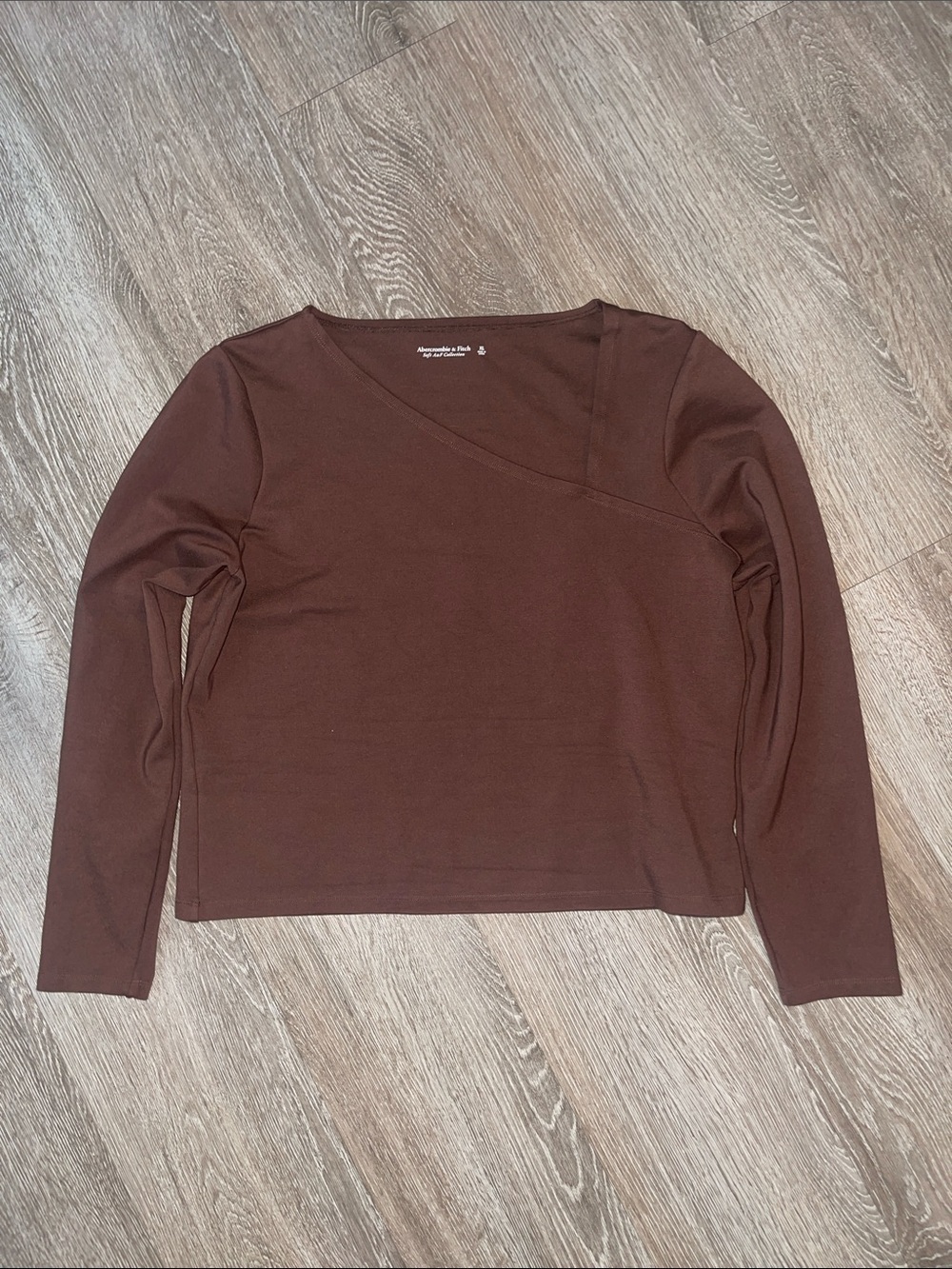 Abercrombie & Fitch Chocolate Brown Asymmetrical Long-Sleeve shirt